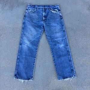 Wrangler Mens Jeans 36x30 Blue Denim‎ Straight Leg